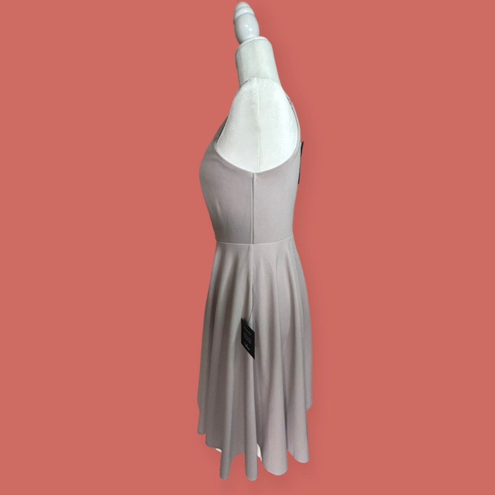 🩶 NWT LULU'S IRRESISTIBLE CHARM GREY MIDI A-LINE FIT & FLARE SZ S SOLD OUT - Picture 4 of 12